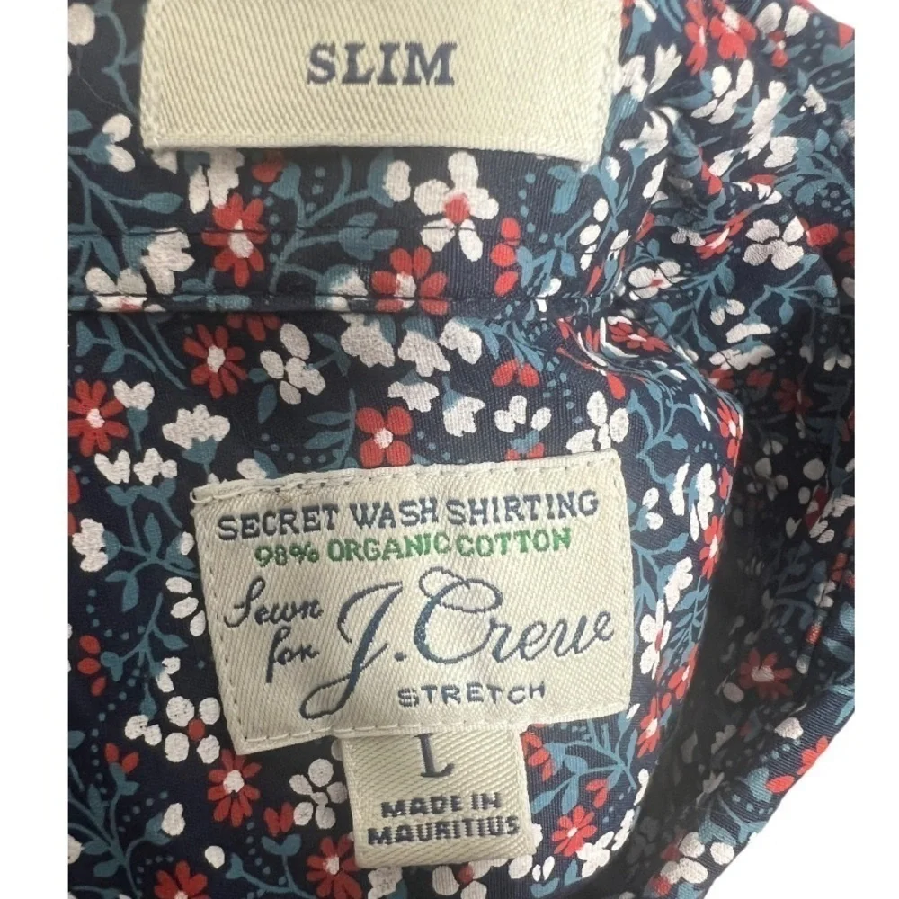 J. Crew Mens Slim Fit‎ Ditsy Floral Button Down Shirt Long Sleeve Size Large